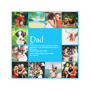 Dad Daddy Father Papa Definition 12 Photo Sky Blue Canvas Print