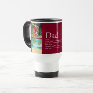 Dad Daddy Father Papa Definition 4 Photo Burgundy Travel Mug