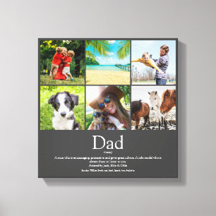 Dad Daddy Father Papa Definition 6 Photo Gray Canvas Print