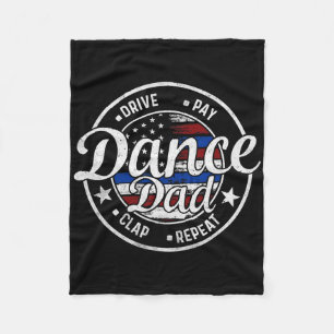 Dad Dance Vintage American Dancer Dancing Father's Fleece Blanket