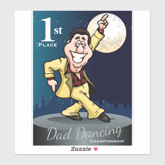 Dad Dancing Funny Dance Winner Sticker (Sheet)