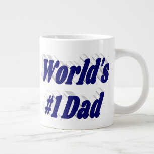 Dad dark blue half text giant coffee mug