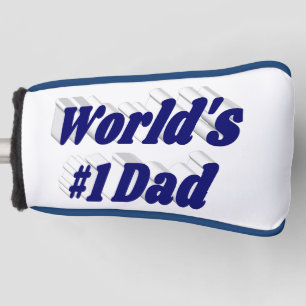 Dad dark blue text golf head cover