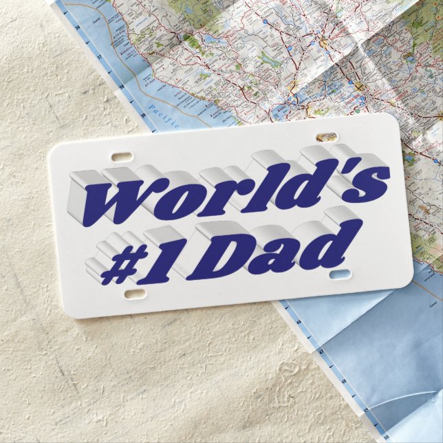 Dad dark blue text  license plate (In Situ)
