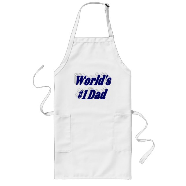 Dad dark blue text long apron (Front)
