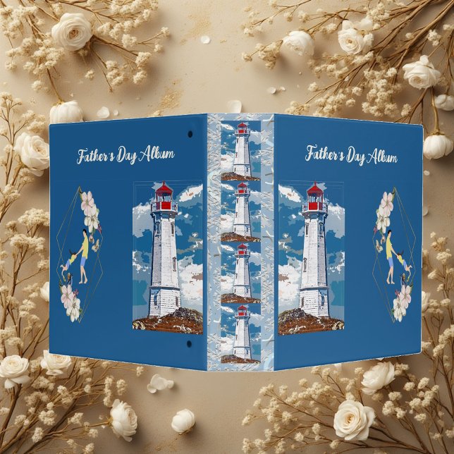 Dad Daughter Bonding Lighthouse Father's Day Album 3 Ring Binder (Dad Daughter Bonding Lighthouse Father's Day Album )