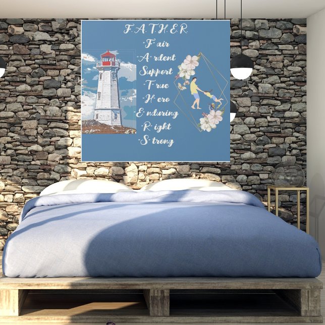 Dad Daughter Bonding Lighthouse Father's Day Quote Gallery Wrap (Creator Uploaded)