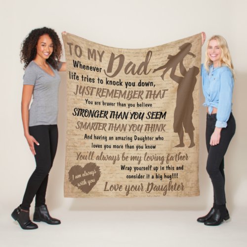 Dad Daughter Father Day occasionally Retro gift Fleece Blanket