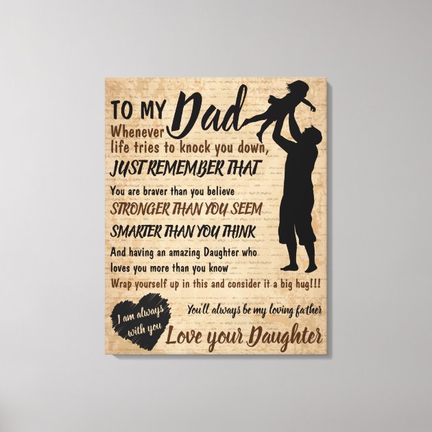 Dad Daughter Father Day Retro Gift for him Canvas Print