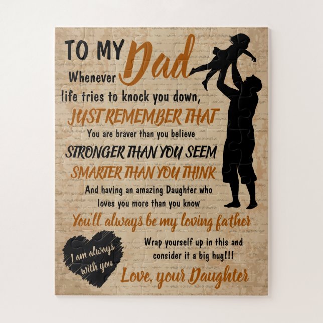 Dad Daughter Fathers Day best Christmas Game Jigsaw Puzzle (Vertical)