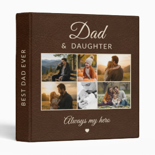 Dad & Daughter Leather Family Photo Album 3 Ring Binder