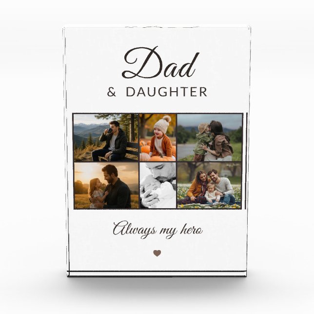 Dad & Daughter Personalized Photo  Block (Front)