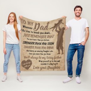 Dad Daughter Retro Love Fleece Blanket