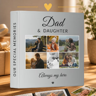 Dad & Daughter Silver Family Photo Album 3 Ring Binder