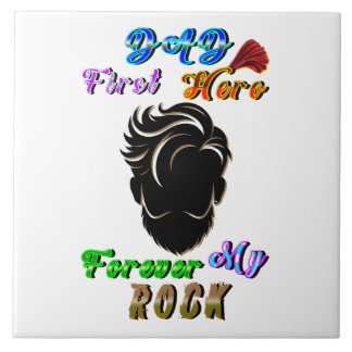 Dad Décor First Hero Forever My Rock Ceramic Tile