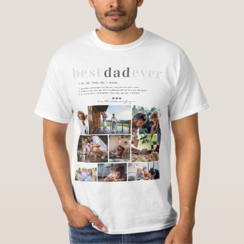 Dad Definition  8 Photo Personalized  T_Shirt