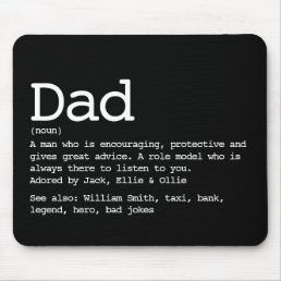 Dad Definition Father&#39;s Day Black And White Mouse Pad