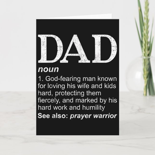 Dad Definition Father's Day Daddy Christian Dad  Card (Front)