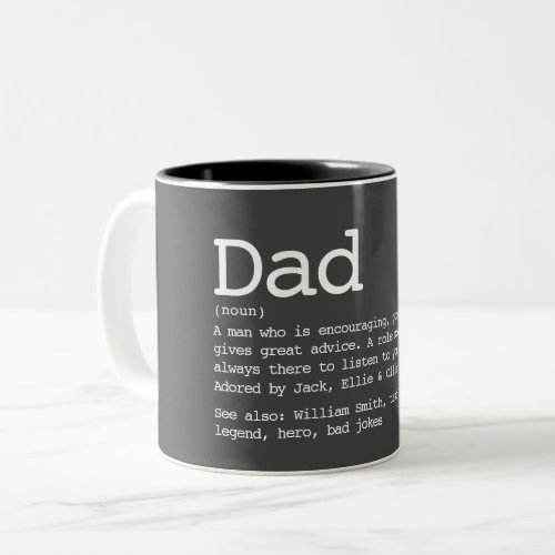 Dad Definition Fathers Day Gray Two_Tone Coffee Mug