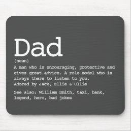 Dad Definition Father&#39;s Day Modern Gray  Mouse Pad
