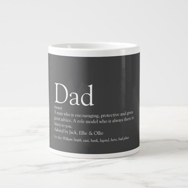 Dad Definition Fun Quote Giant Coffee Mug (Front)