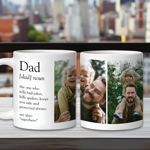 Dad Definition Funny  Heartfelt Family Photo Coffee Mug