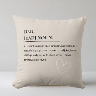Dad Definition 👨👧👦 Heartfelt Father Throw Pillow
