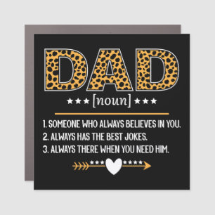 Dad Definition Leopard Print Father's Day Gift Car Magnet