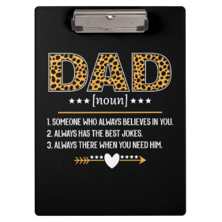 Dad Definition Leopard Print Father's Day Gift Clipboard
