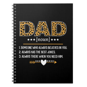 Dad Definition Leopard Print Father's Day Gift Notebook