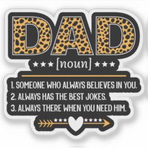 Dad Definition Leopard Print Father's Day Gift Sticker