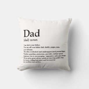 Dad, definition, modern, typography throw pillow