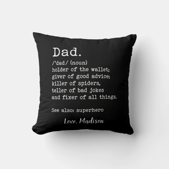 Dad Definition Personalized Father's Day Gift Throw Pillow (Front)