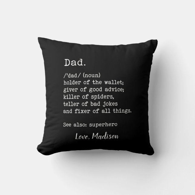 Dad Definition Personalized Father's Day Gift Throw Pillow (Front)