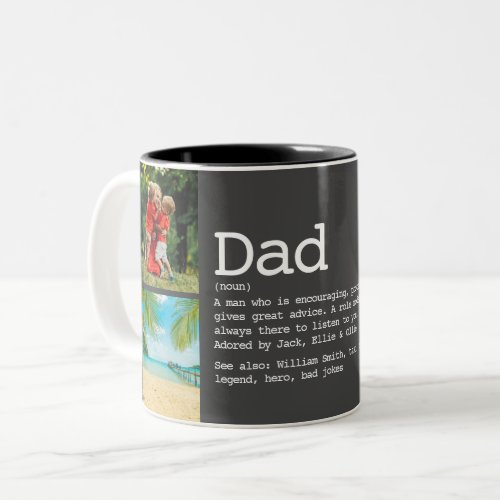 Dad Definition Photo Collage Fathers Day Gray Two_Tone Coffee Mug