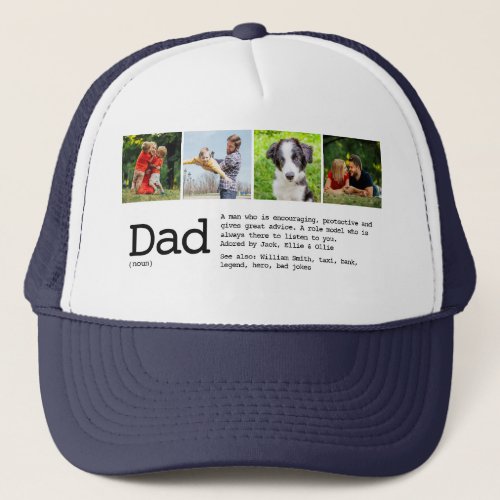 Dad Definition Photo Collage Trucker Hat