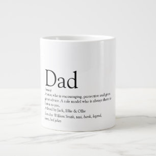 Dad Definition Quote Fun Cool Black and White Giant Coffee Mug