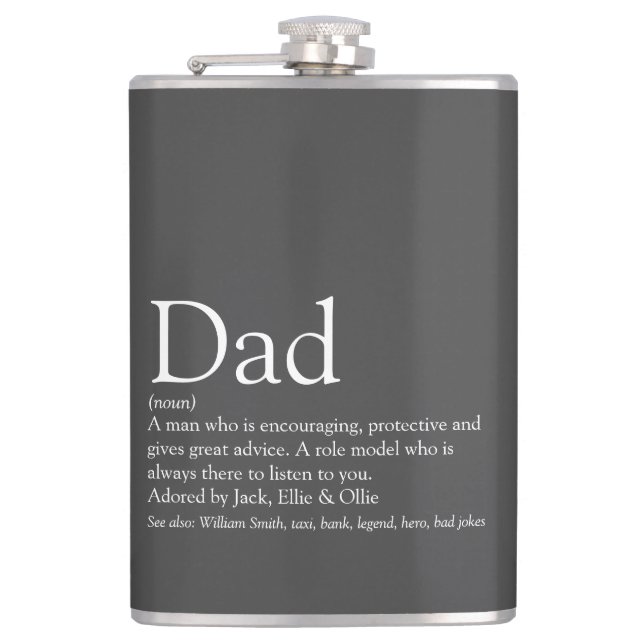 Dad Definition Saying Fun Modern Flask (Front)
