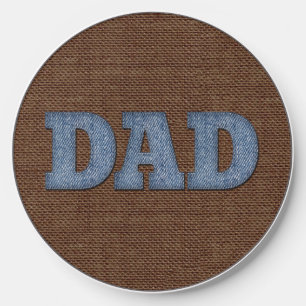 DAD Denim and Burlap Faux Fabric Wireless Charger