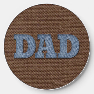 DAD Denim and Burlap Faux Fabric Wireless Charger