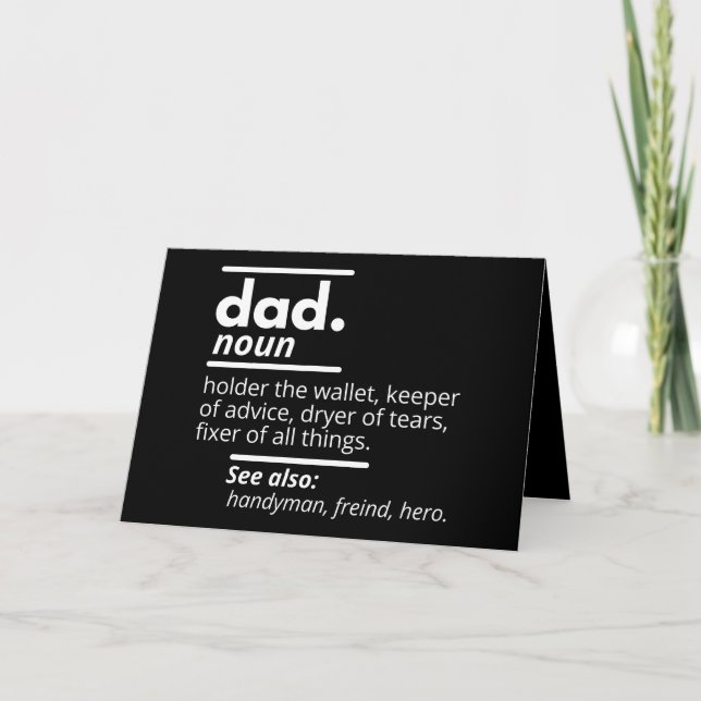 Dad Dictionary Definition - Funny Fathers Day Gift Card (Front)
