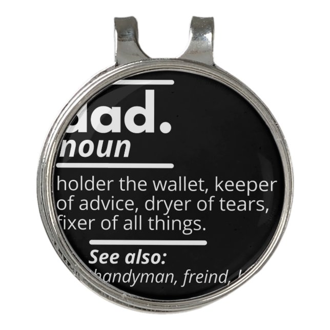 Dad Dictionary Definition - Funny Fathers Day Gift Golf Hat Clip (Front)