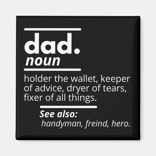 Dad Dictionary Definition - Funny Fathers Day Gift Magnet (Front)