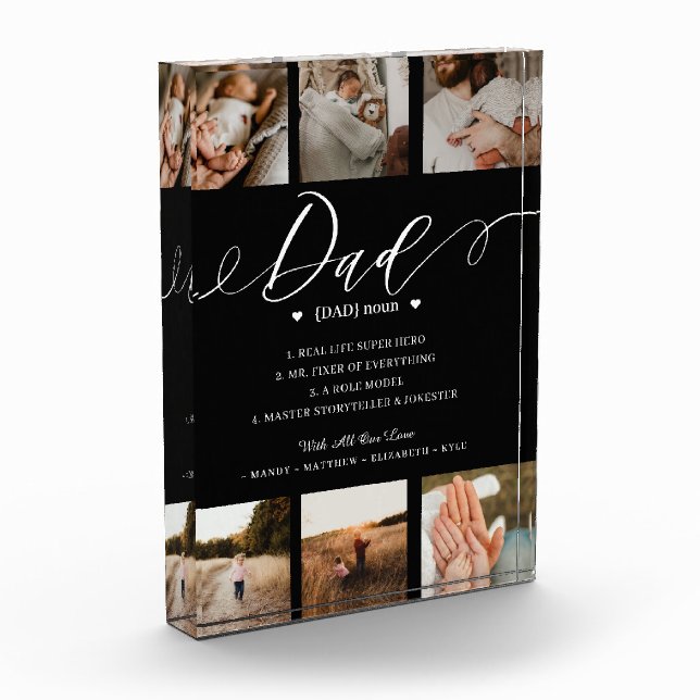 Dad Dictionary Definition Photo Collage Black (Left)