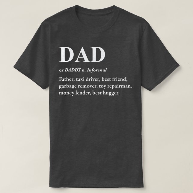 Dad Dictionary Definition T-Shirt - Funny Fathers  (Design Front)