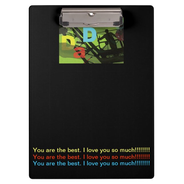 DAD Digital Collage - Personalized Pocket Journal Clipboard (Front)