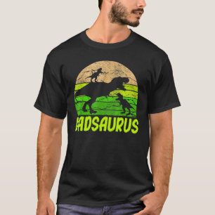 Dad Dinosaur Dadsaurus 2 Two Kids Christmas Father T-Shirt