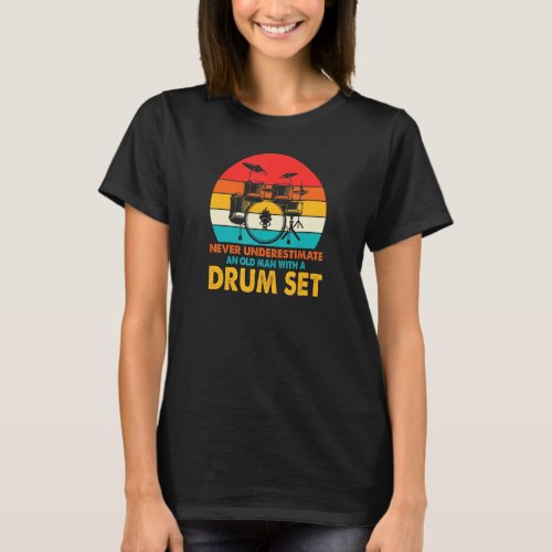 Dad Drum Set Player Cool Drummer Drum Kit Musician T_Shirt