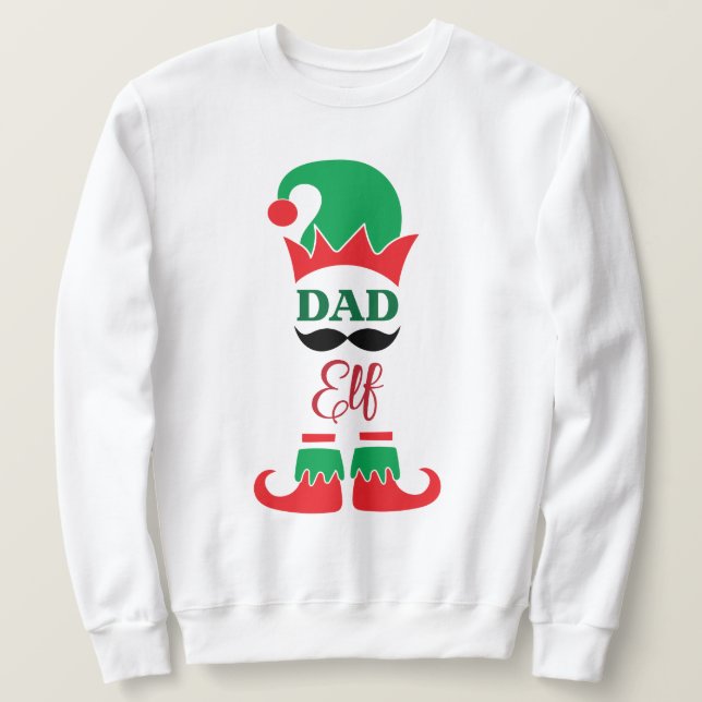 Dad Elf | Funny Christmas Sweatshirt (Design Front)