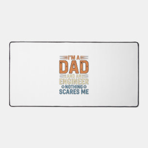 Dad Engineer Nothing Scares Me Vintage Shirt Desig Desk Mat